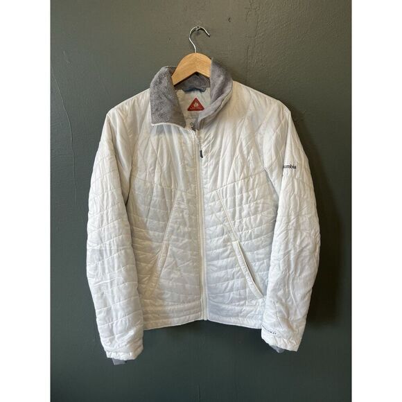 Columbia Womens White Quilted Full Zip Omni Heat Snow Jacket Interchange Small - Picture 1 of 2